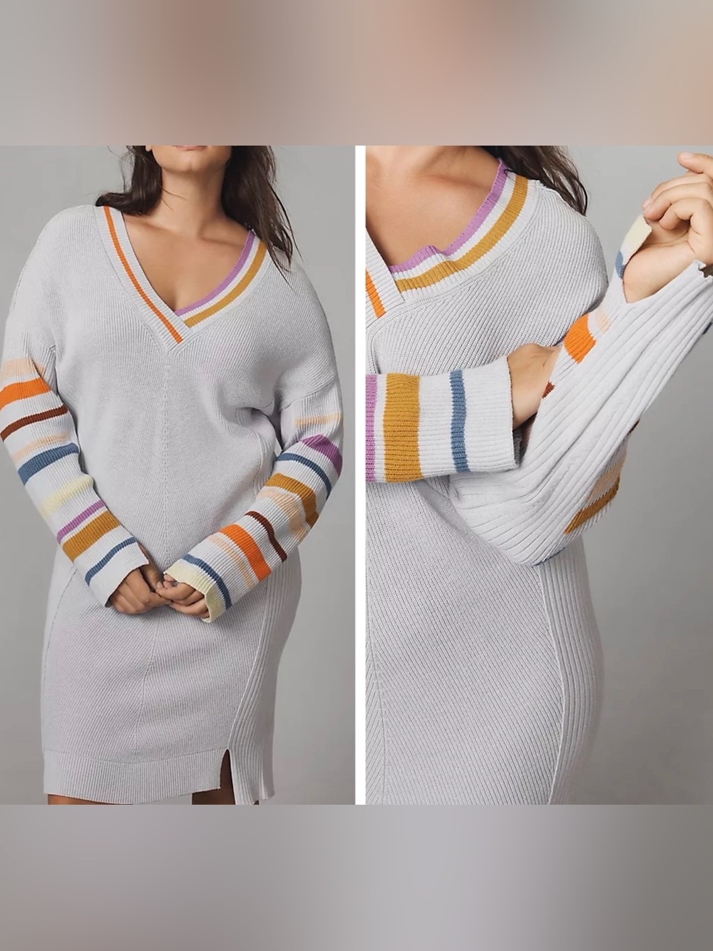 Anthropologie Daily Practice Stripe-Sleeve Sweater Dress. Size 2X